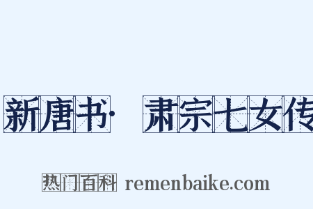 新唐书·肃宗七女传是什么意思的图片